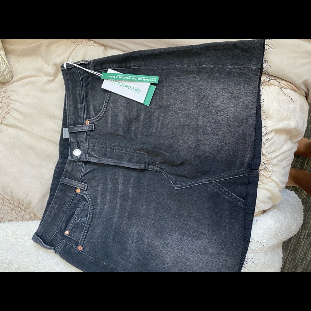 Black jean skirt
